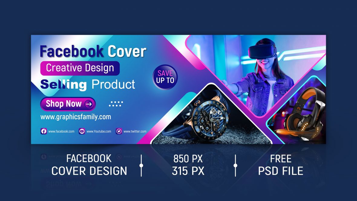 فایل طرح PSD لایه باز کاور فیسبوک فروش محصول - Product Sale Facebook Cover Design PSD