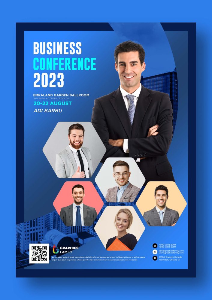 فایل الگوی طراحی بروشور کنفرانس تجاری حرفه ای - Professional Business Conference Flyer Design Template