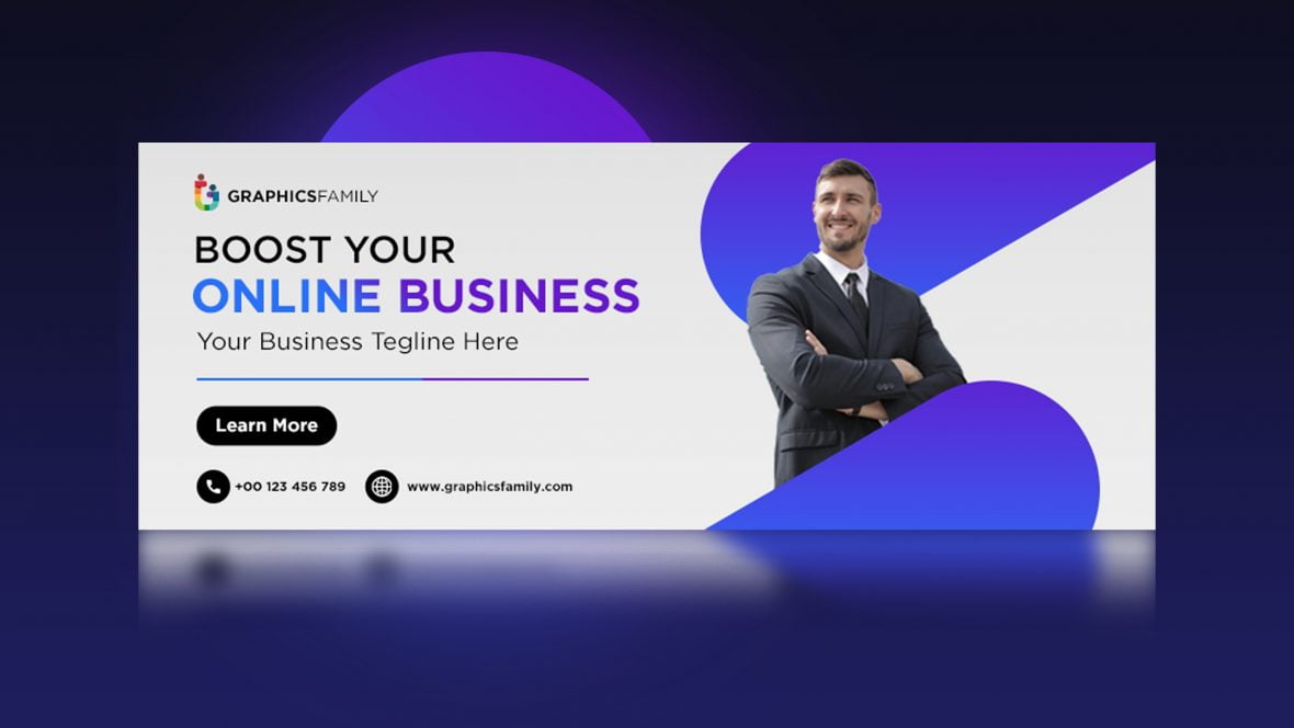 فایل الگوی جلد فیسبوک تجاری حرفه‌ای - Professional Business Facebook Cover Template
