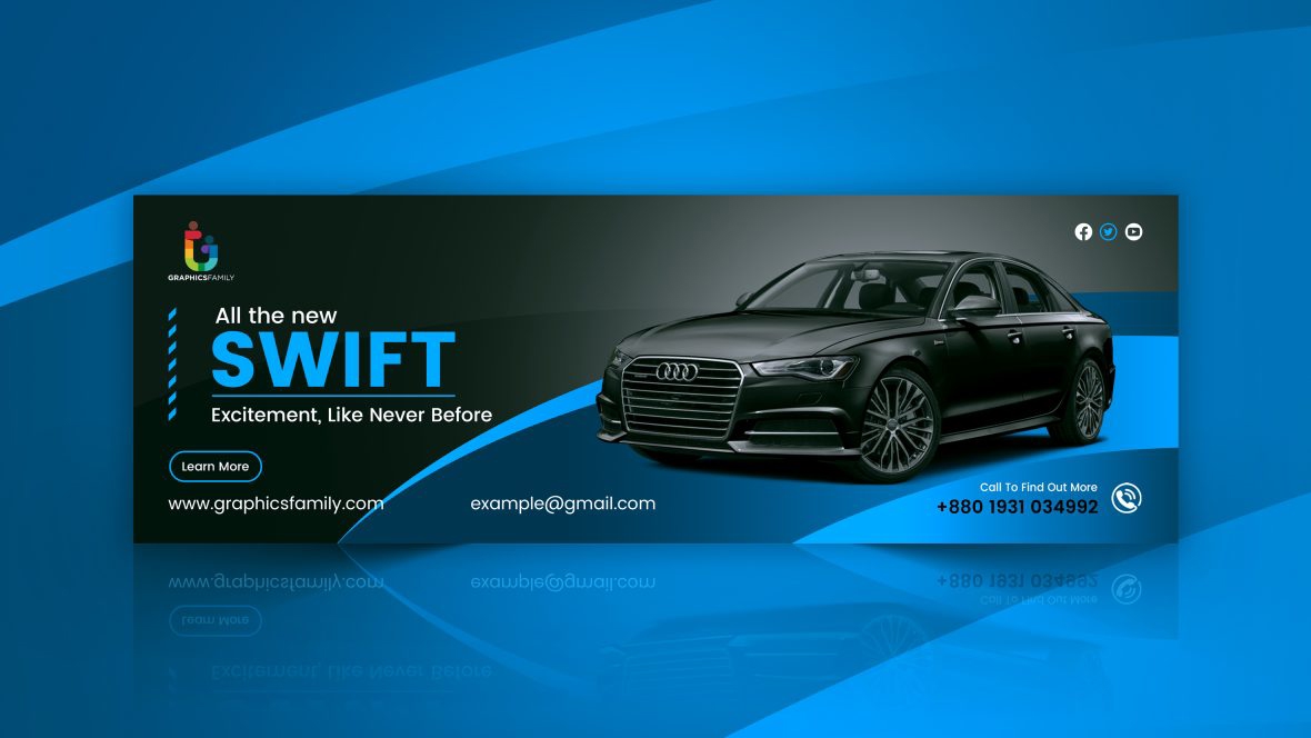 فایل طراحی بنر وب تبلیغاتی حرفه ای خودرو - Professional Car Promotion Web Banner Design