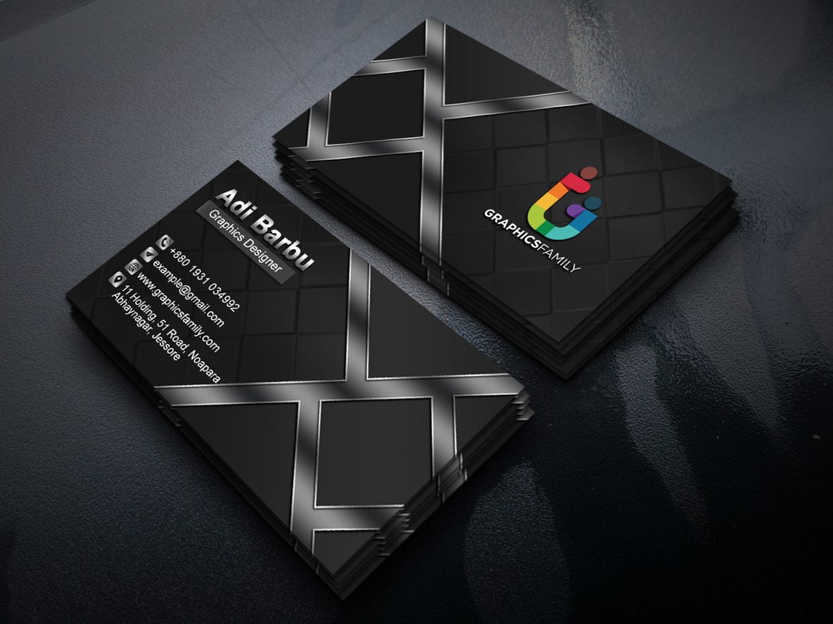 فایل طراحی کارت ویزیت حرفه ای با رنگ تیره - Professional Dark Business Card Design