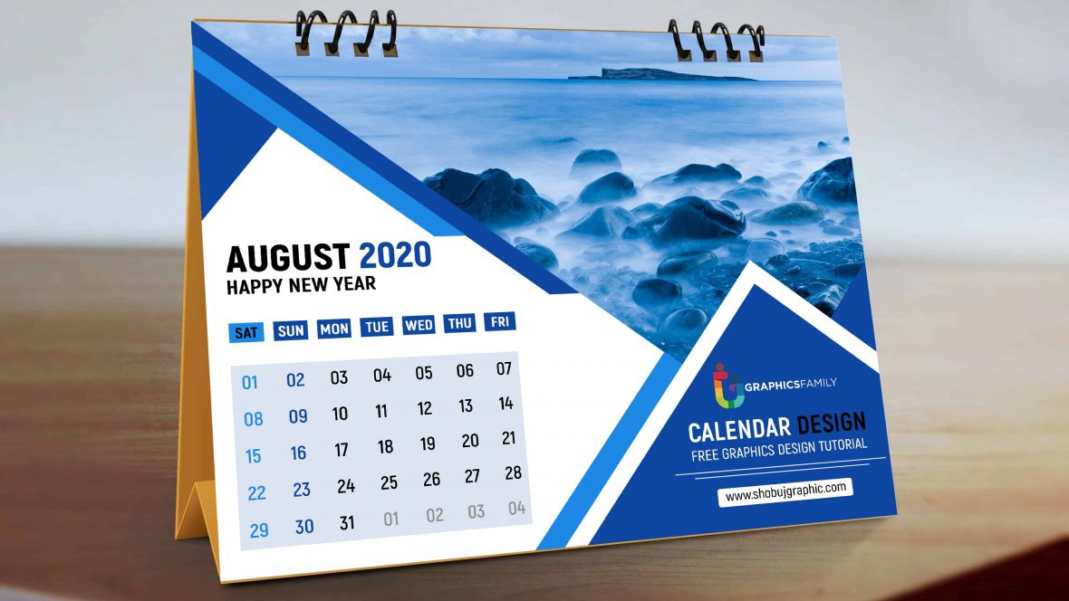 فایل قالب PSD تقویم رومیزی حرفه‌ای - Professional Desk Calendar PSD Template