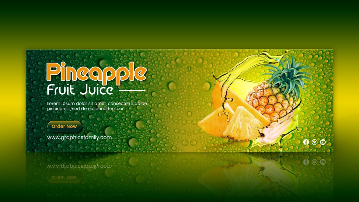 فایل طراحی بنر حرفه ای آبمیوه - Professional Fruit Juice Banner Design