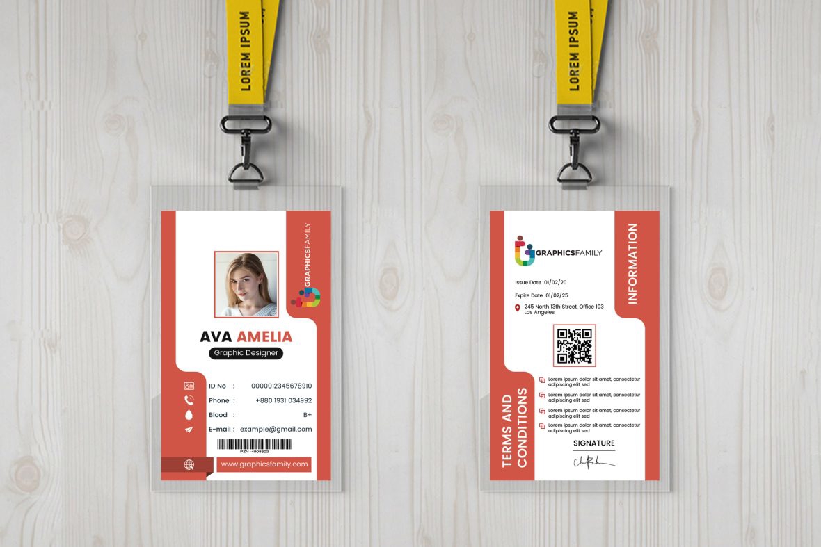 فایل طراحی قالب کارت شناسایی حرفه ای - Professional Identification Card Template Design