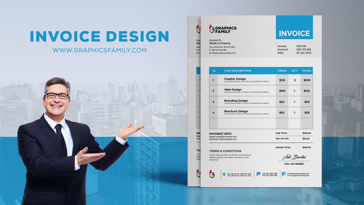 فایل قالب فاکتور حرفه ای - Professional Invoice Template