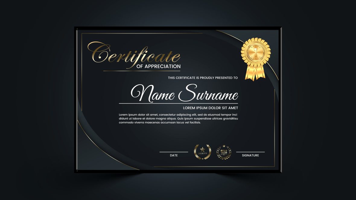 فایل طراحی گواهینامه لوکس حرفه ای - Professional Luxury Certificate Design