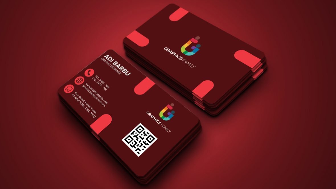 فایل طراحی کارت ویزیت حرفه ای قرمز - Professional Red Business Card Design