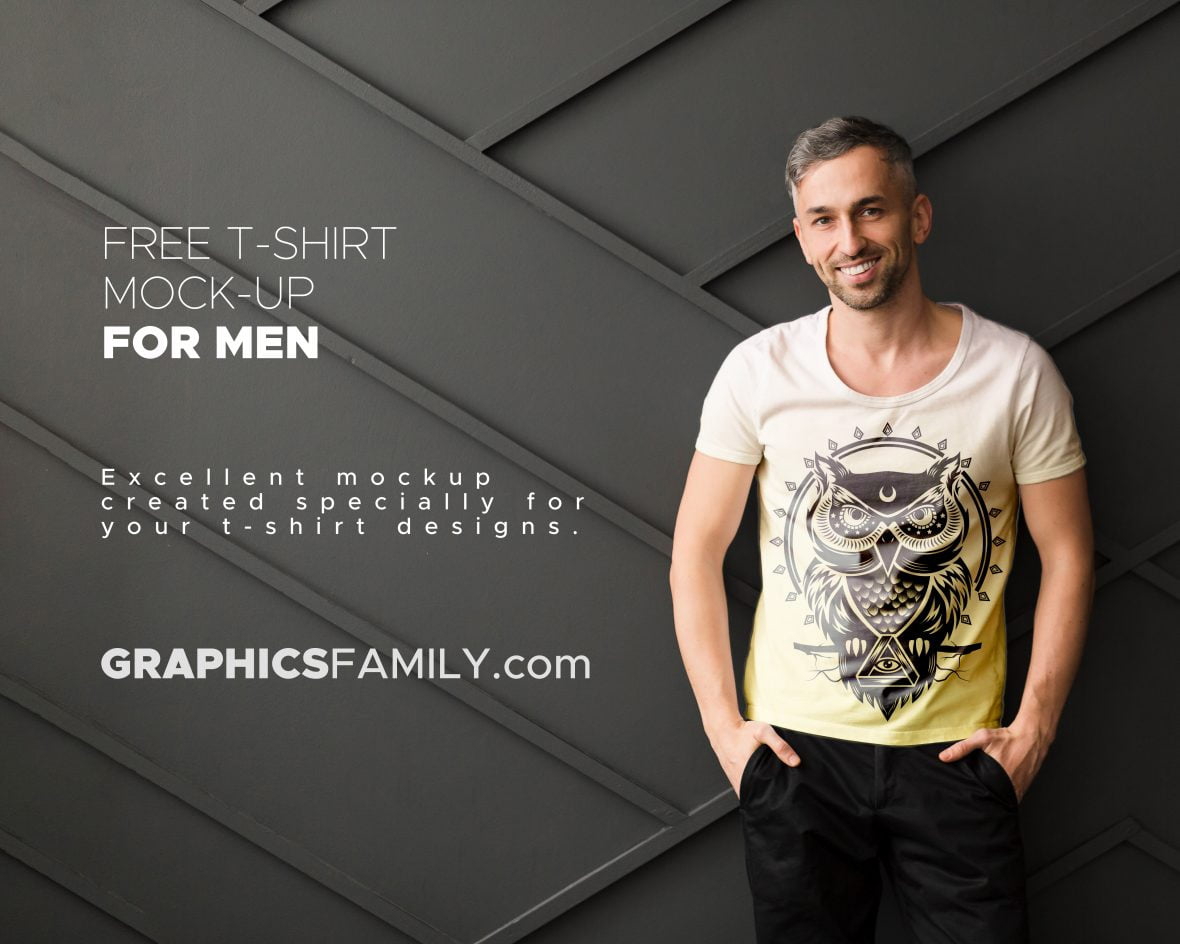 فایل موکاپ تی‌شرت مردانه PSD - PSD T-Shirt Mock-up for Men