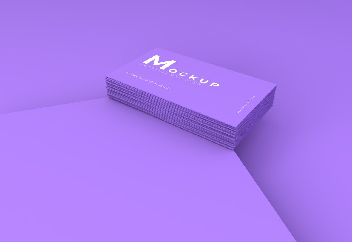 فایل موکاپ کارت ویزیت بنفش - Purple Business Card Mockup