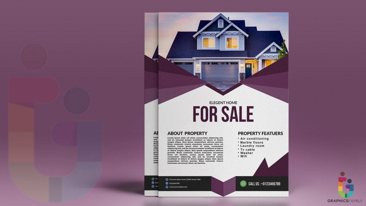 فایل الگوی بروشور حرفه ای املاک و مستغلات - Real Estate Professional Flyer Template