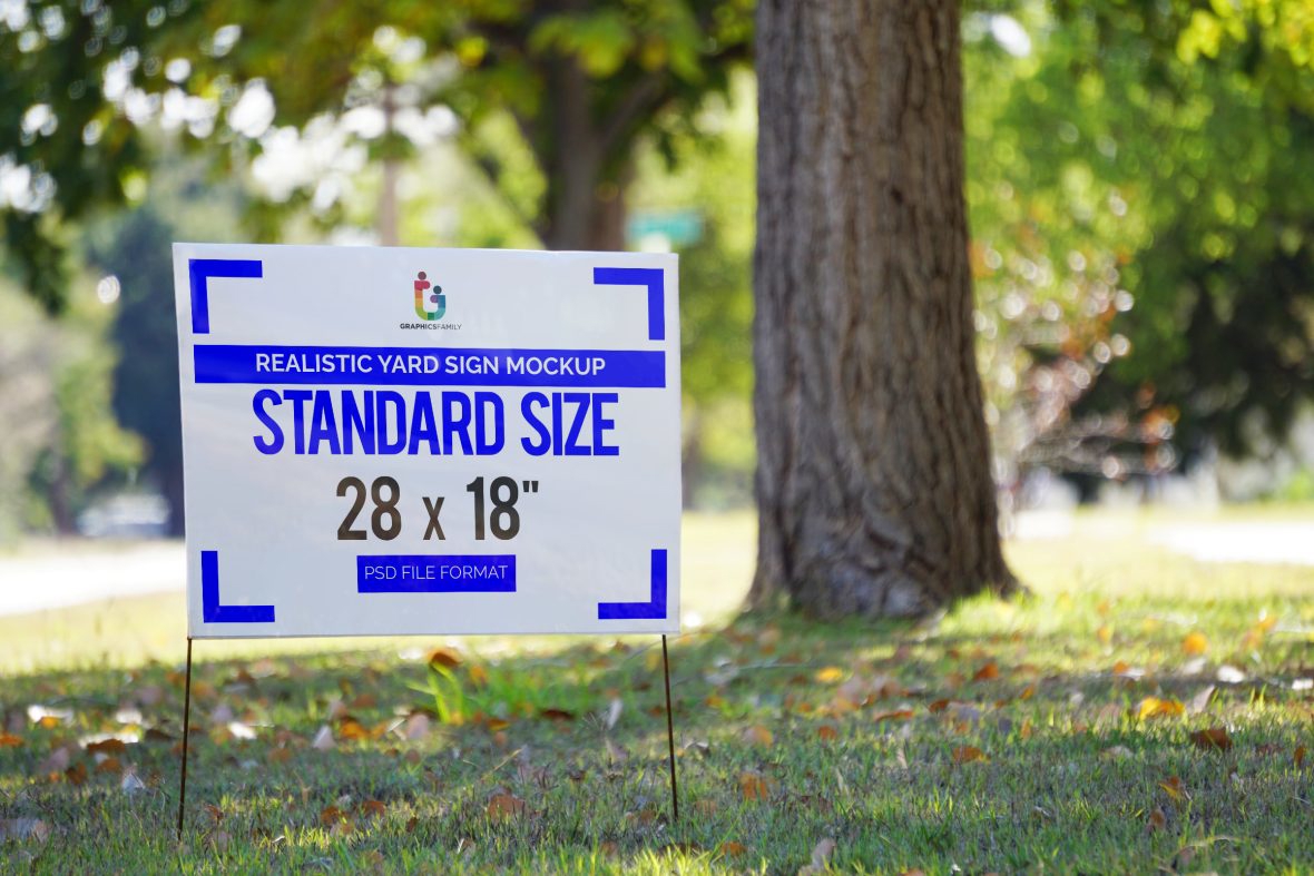 فایل ماکت طراحی تابلوی املاک و مستغلات - Real Estate Yard Sign Design Mockup