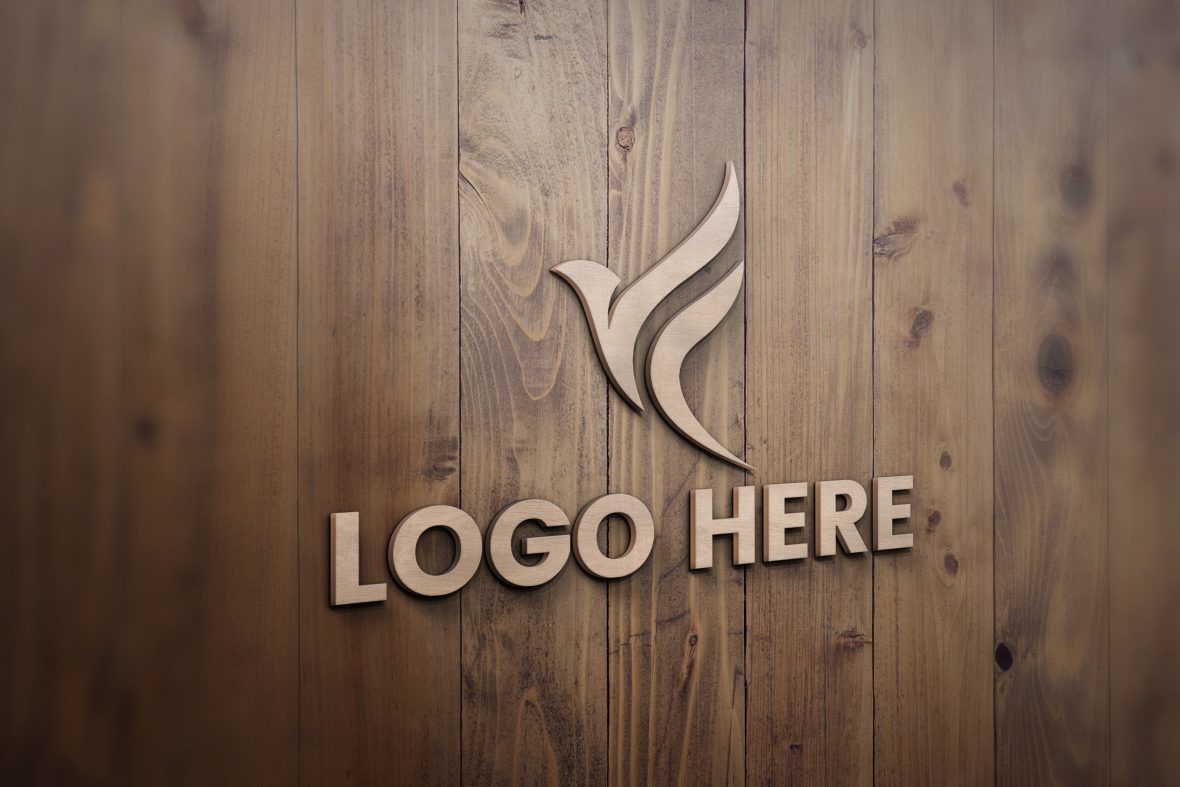 فایل موکاپ لوگو چوبی سه بعدی واقع گرایانه PSD - Realistic 3D Wooden Logo Mockup PSD