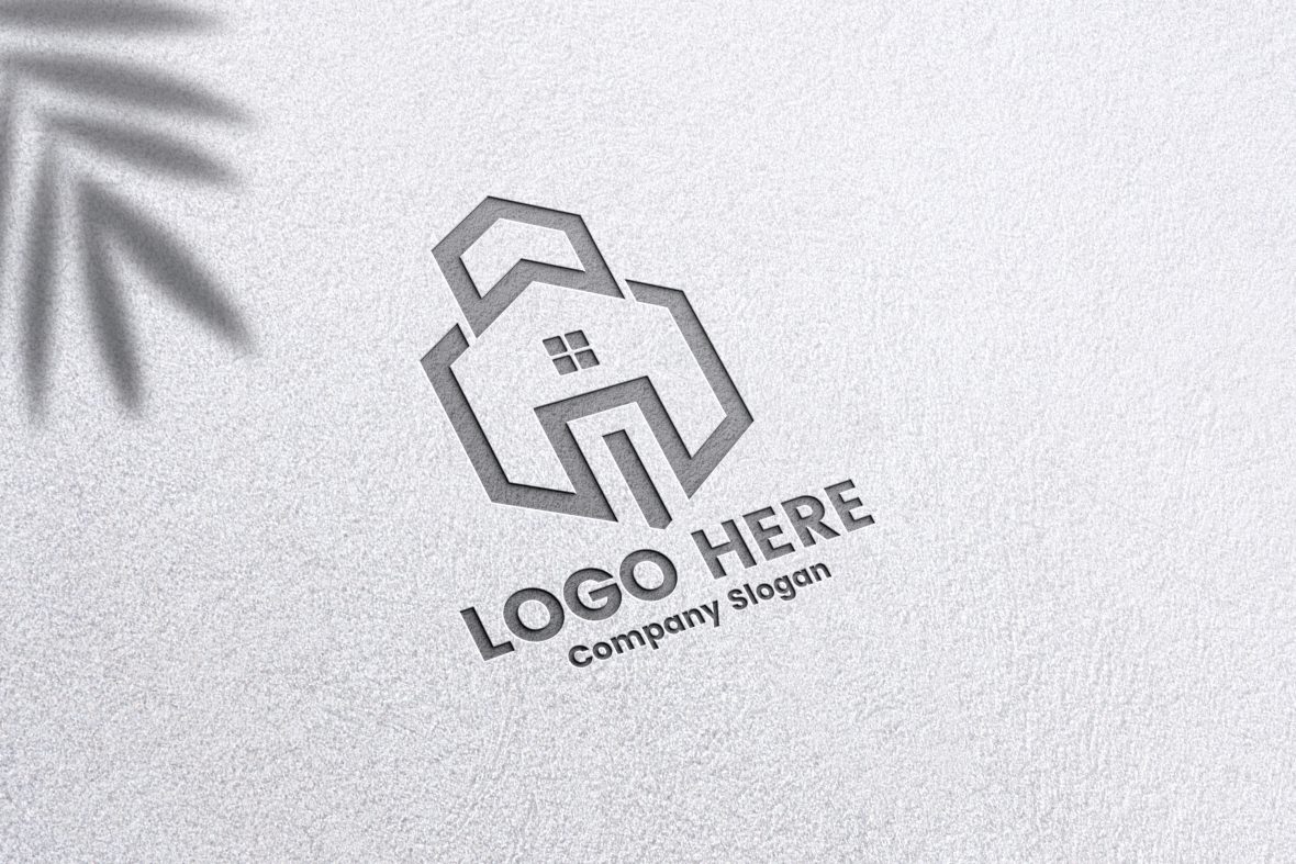 فایل موکاپ لوگو کاغذی برجسته واقع‌گرایانه - Realistic Debossed paper logo mockup