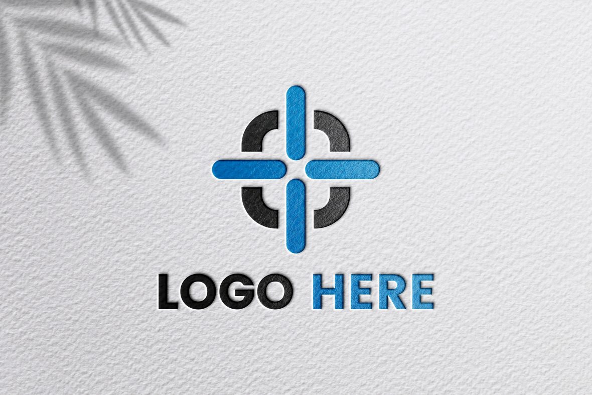 فایل موکاپ لوگو با کاغذ فشرده واقع‌گرایانه (PSD) - Realistic Paper Pressed Logo Mockup PSD