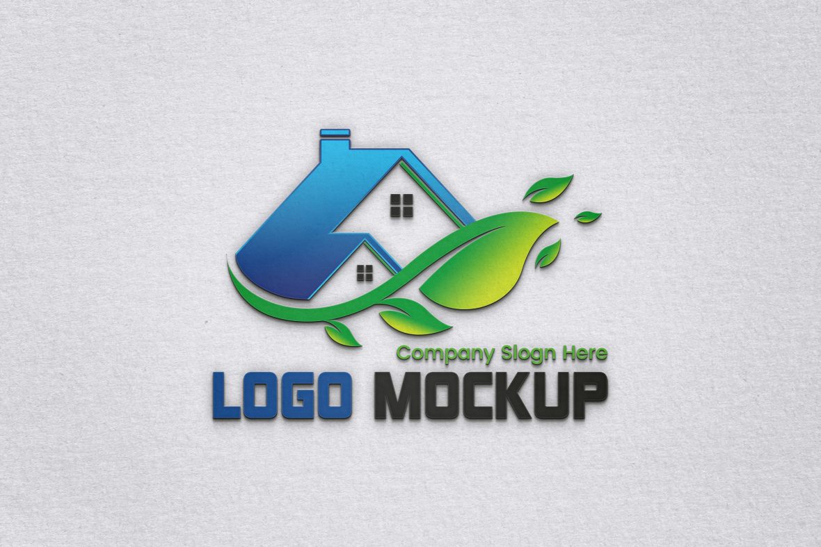 فایل موکاپ لوگو با بافت کاغذ واقع‌گرایانه - Realistic Paper texture Logo Mockup