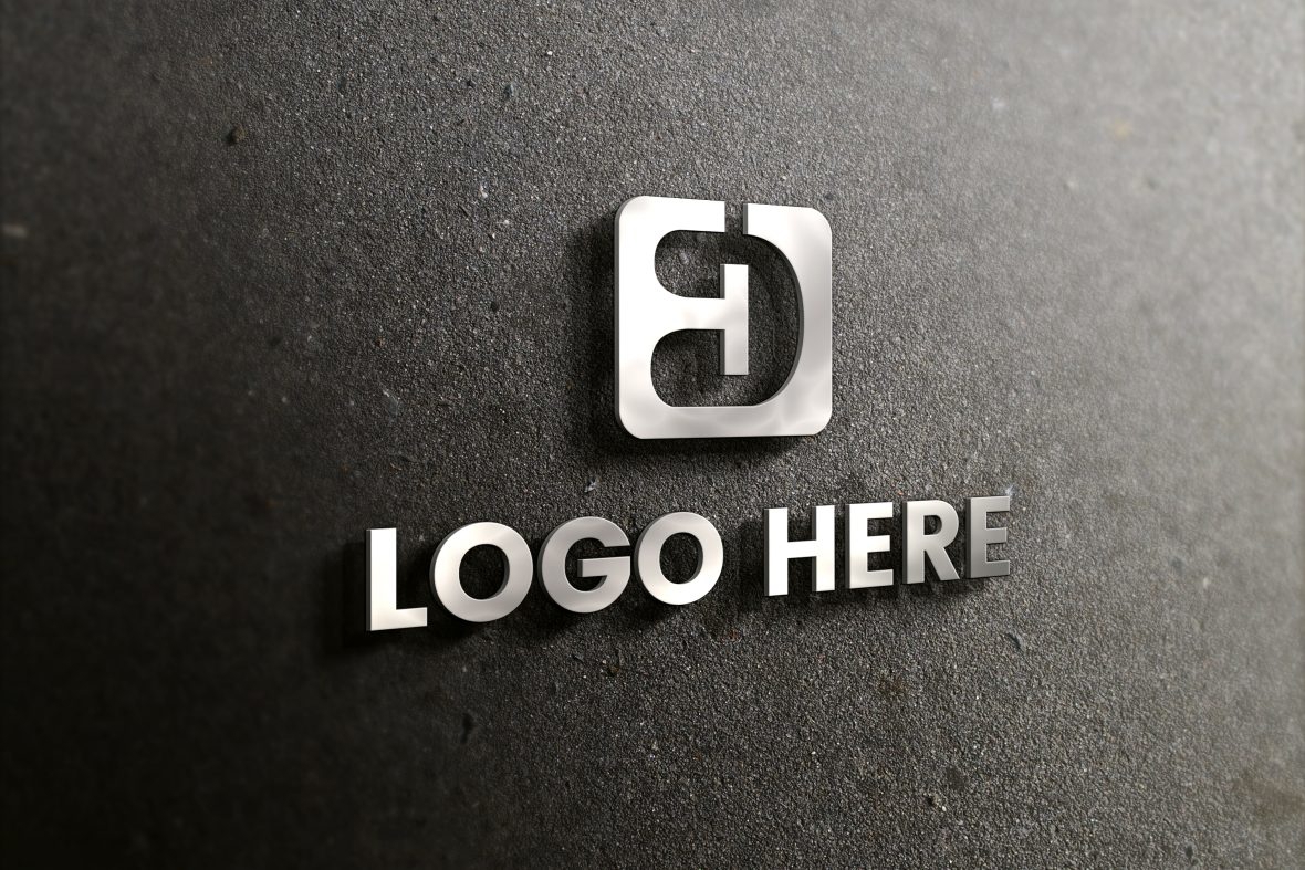 فایل موکاپ سه بعدی نقره‌ای واقعی برای لوگو - Realistic Silver 3D Mockup For Logo