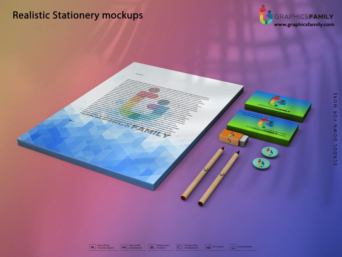 فایل ماکت‌های لوازم التحریر واقع‌گرایانه - Realistic Stationery Mockups