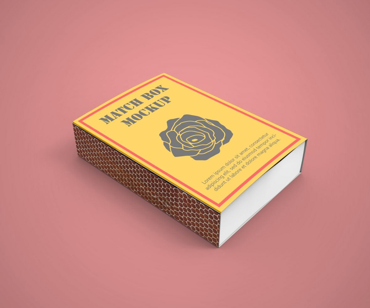 فایل ماک‌آپ جعبه کبریت مستطیلی - Rectangular Match Box Mockup