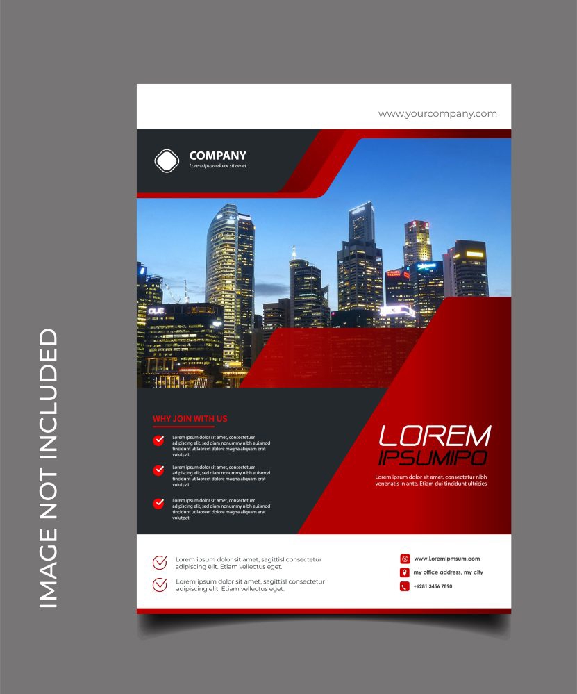 فایل قالب بروشور املاک قرمز - Red Real Estate Brochure Template