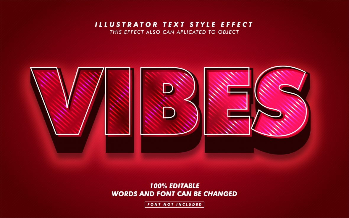 فایل افکت متن با رنگ قرمز - Red Vibes Text Effect