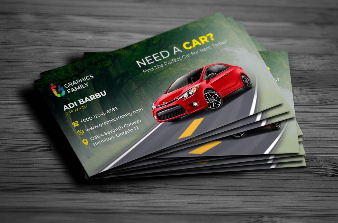 فایل طراحی کارت ویزیت اجاره خودرو - Rent a Car Business Card Design