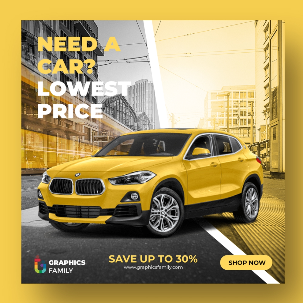 فایل الگوی رسانه اجتماعی اجاره خودرو - Rent a Car Social Media Template