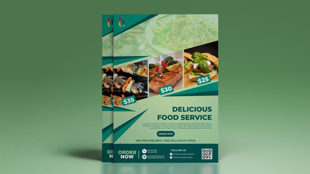 فایل موکاپ فتوشاپ بروشور رستوران - Restaurant Brochure Photoshop Mockup
