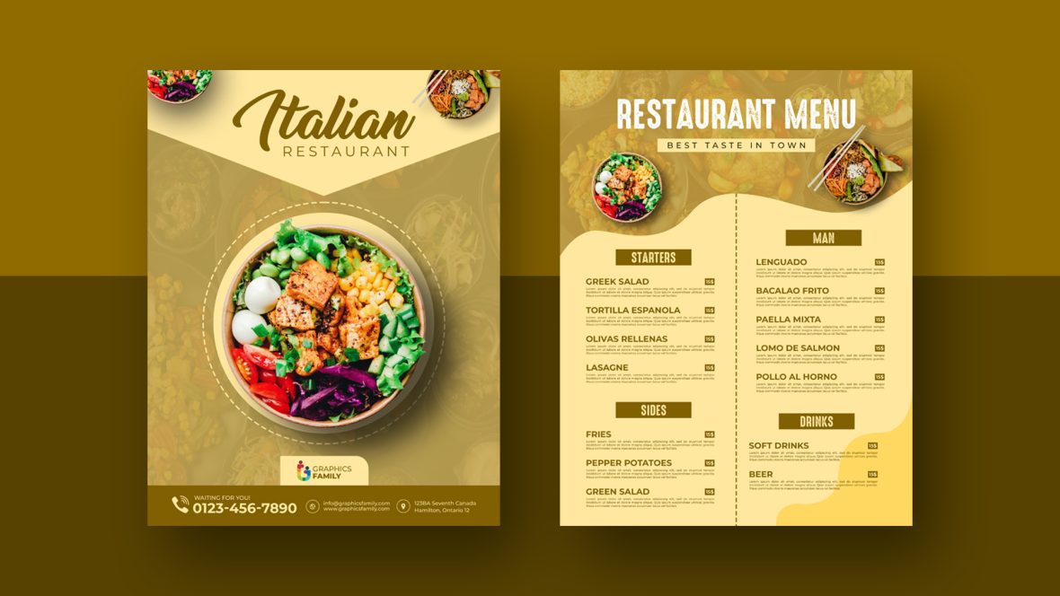 فایل طراحی منوی رستوران - Restaurant Menu Design