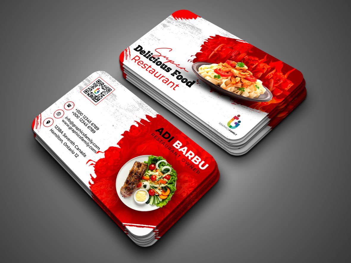 فایل طراحی کارت ویزیت تبلیغاتی رستوران - Restaurant Promotion Business Card Design