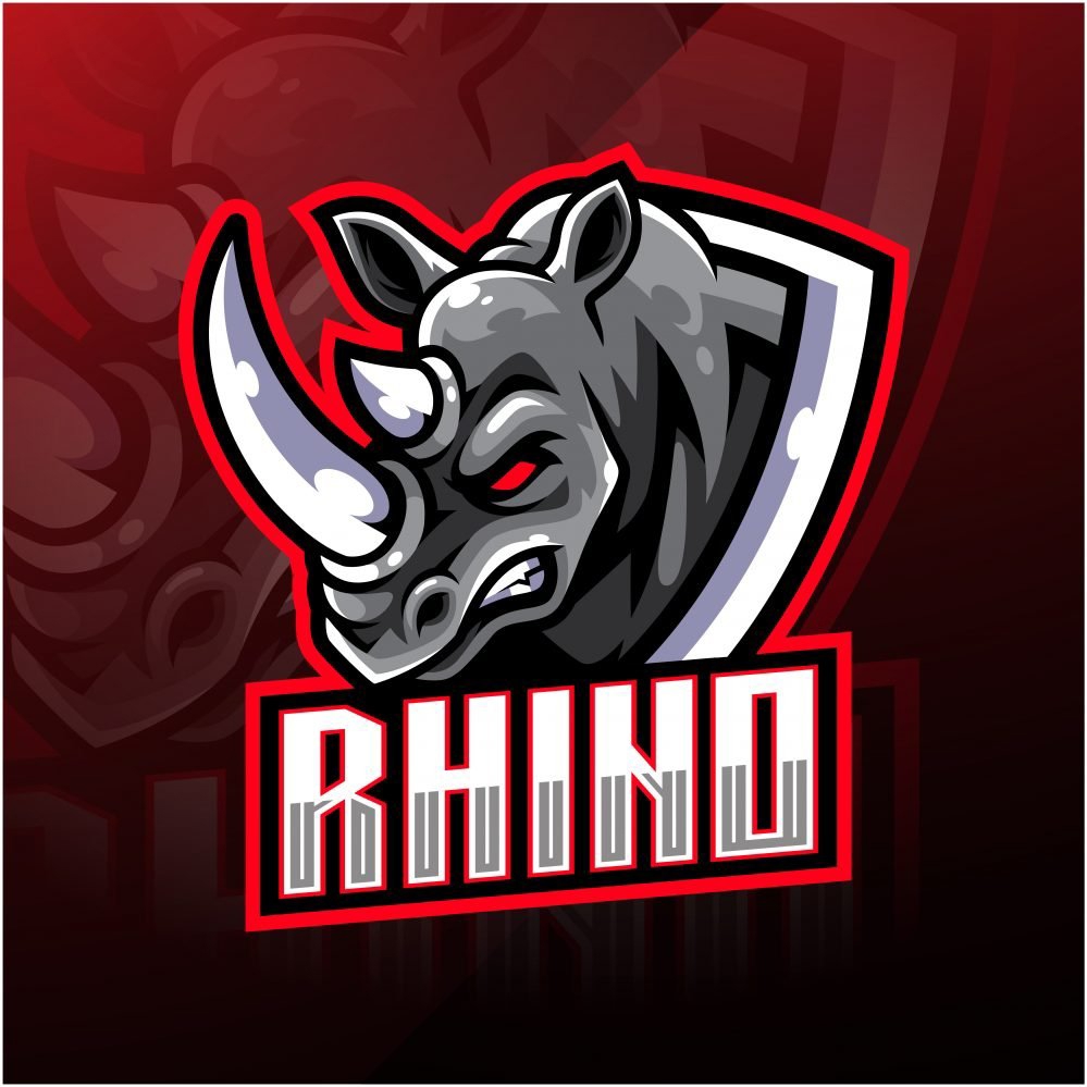 فایل لوگوی قبیله بازی‌های ورزشی Rhino - Rhino Esports Gaming Clan Mascot Logo