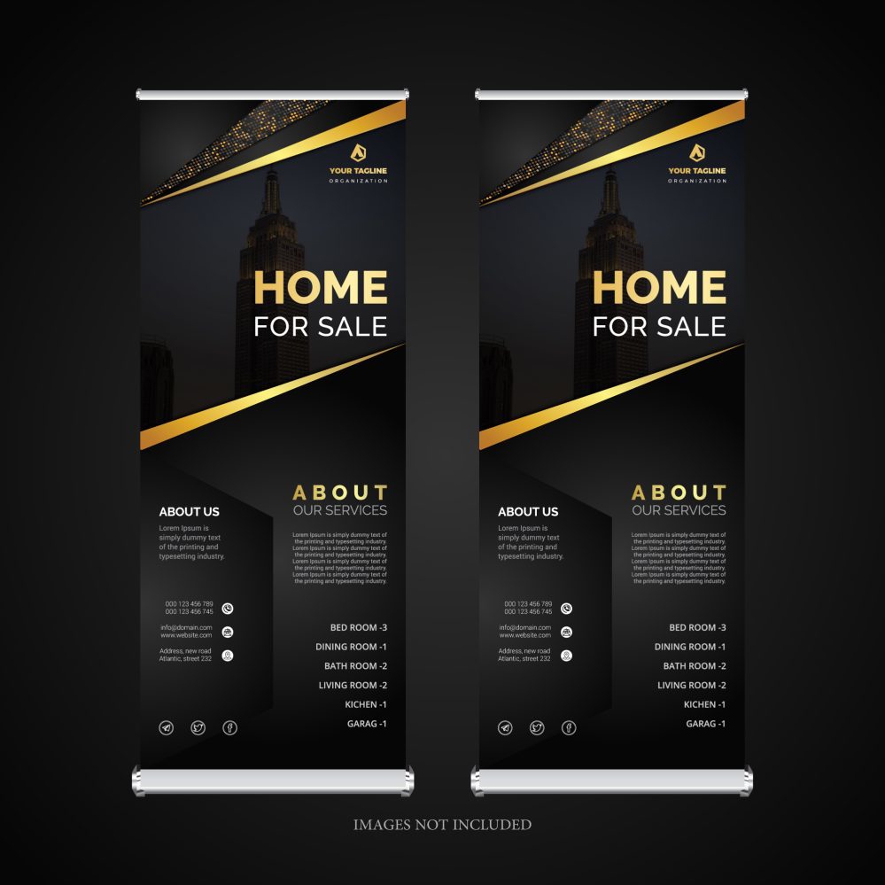 فایل الگوی طراحی بنر رول‌آپ - Roll-up Banner Design Template