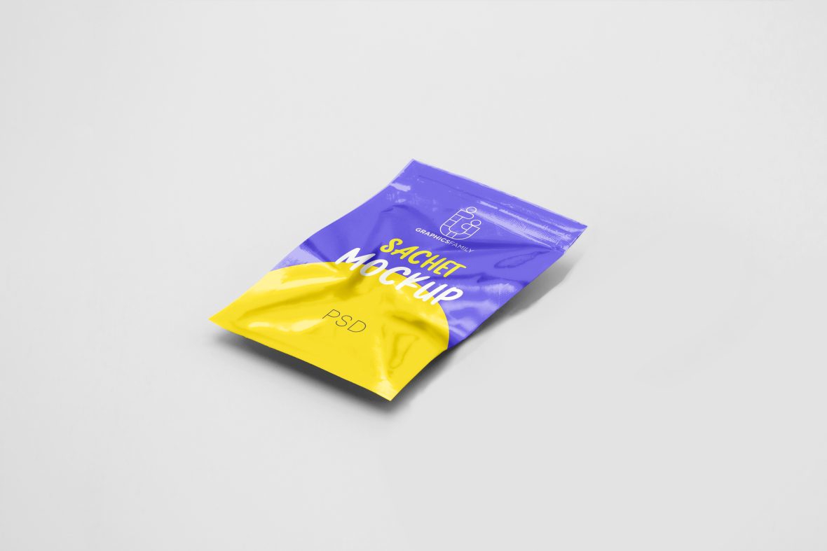 فایل ماکت طراحی ساشه - Sachet Design Mockup