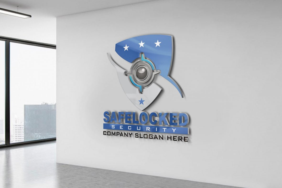 فایل طرح لایه باز لوگو و آرم شرکت بیمه (PSD) - Security Logo Design PSD Template