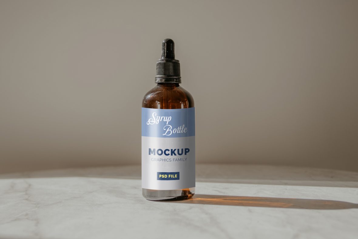 فایل ماکت طراحی بطری سرم - Serum Bottle Design Mockup
