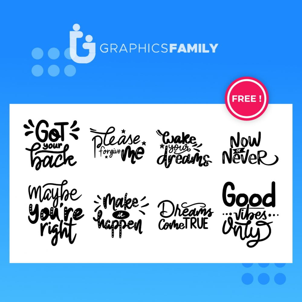 فایل مجموعه ای از نقل قول های الهام بخش با حروف دستی - Set of hand lettering inspirational quotes