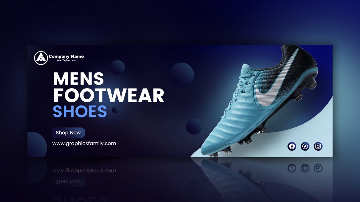 فایل الگوی طراحی جلد فیسبوک فروش کفش - Shoes Sale Facebook Cover Design Template