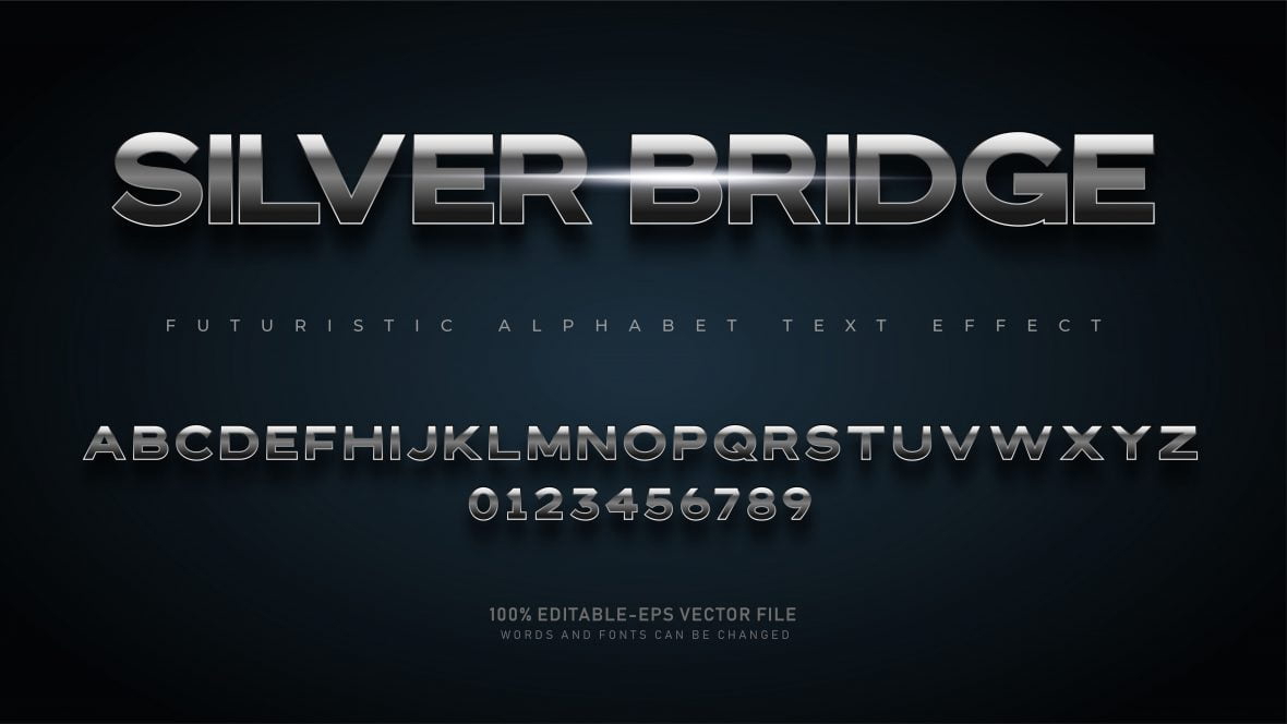 فایل افکت متن با گرادیان نقره‌ای - Silver Gradient Text Effect