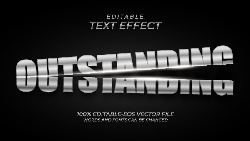 فایل افکت متن برش فلز نقره‌ای - Silver Metal Cut Text Effect