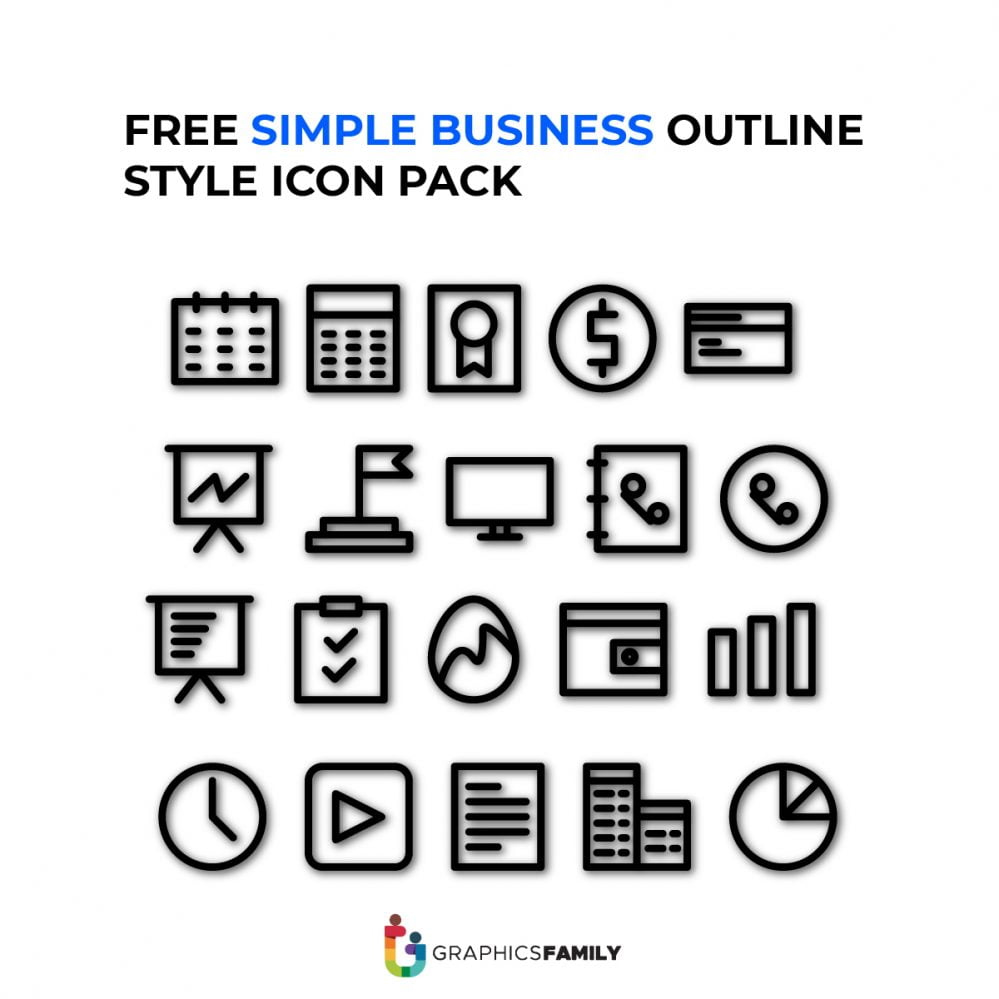 فایل بسته آیکون‌های تجاری ساده - سبک کلی - Simple Business Icons Pack – Outline Style
