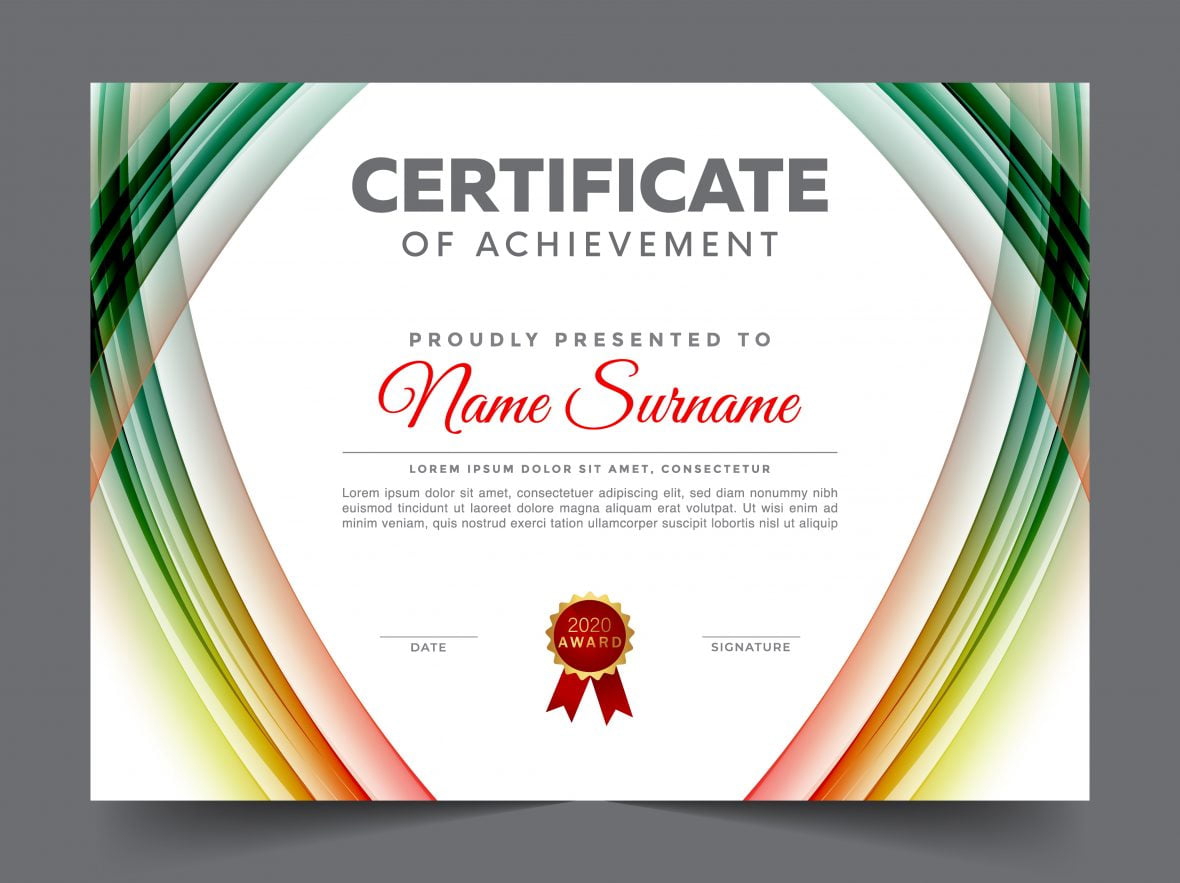 فایل الگوی طراحی گواهی ساده - Simple Certificate Design Template