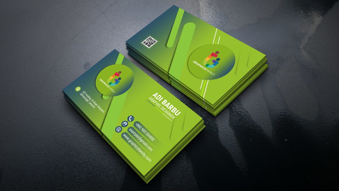 فایل طراحی کارت ویزیت ساده سبز - Simple Green Business Card Design