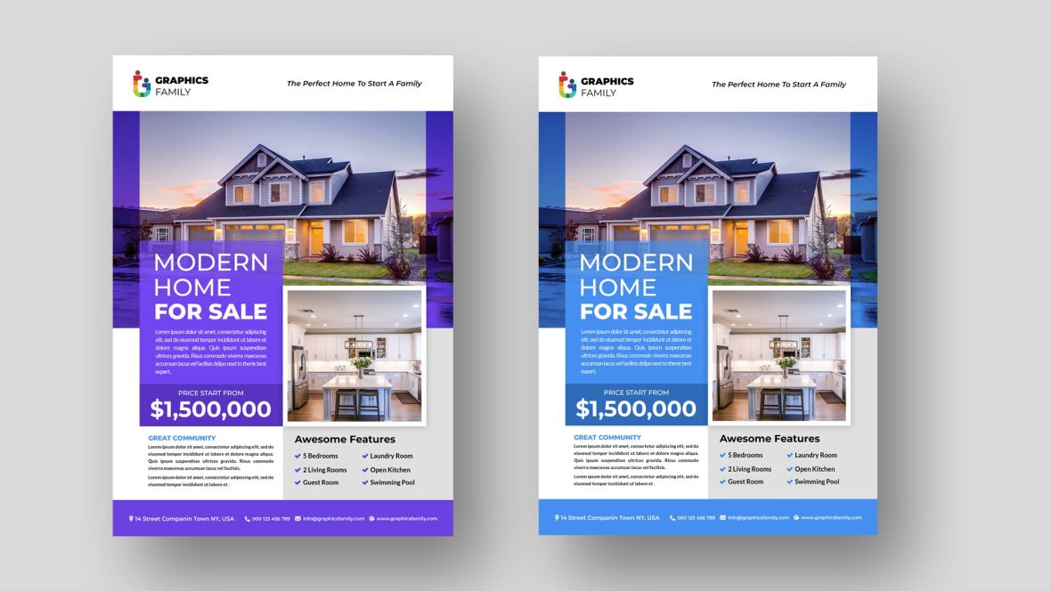 فایل الگوی طراحی بروشور ساده املاک و مستغلات - Simple Real Estate Brochure Design Template