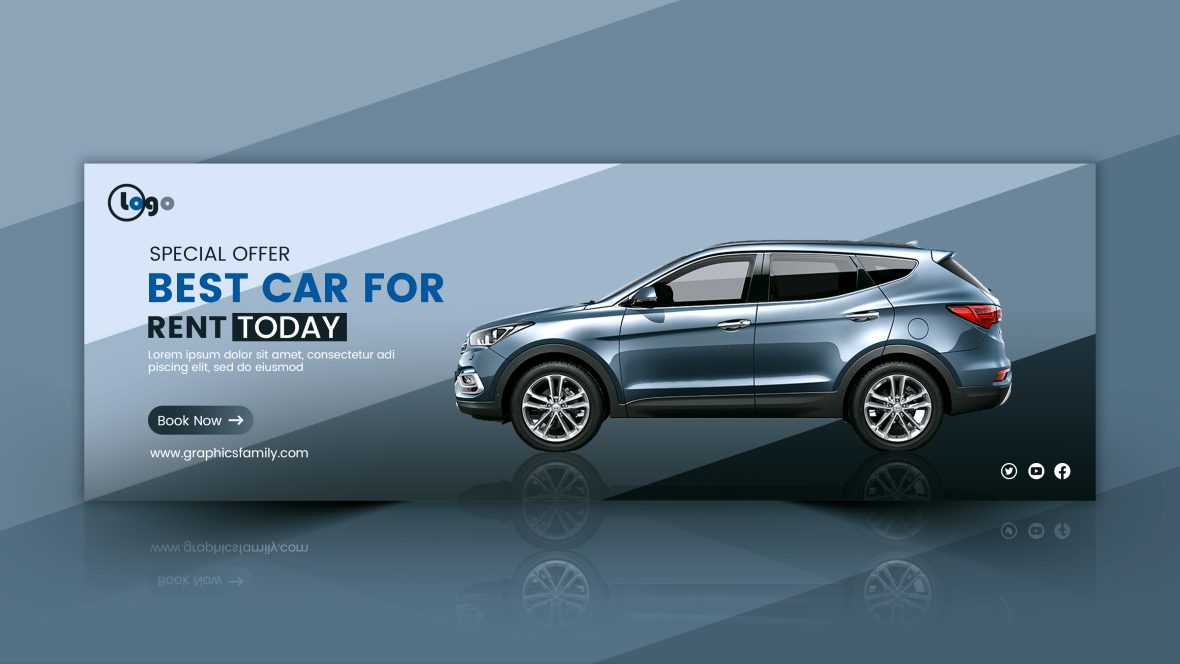 فایل بنر وب ساده اجاره خودرو - Simple Rent A Car Web Banner