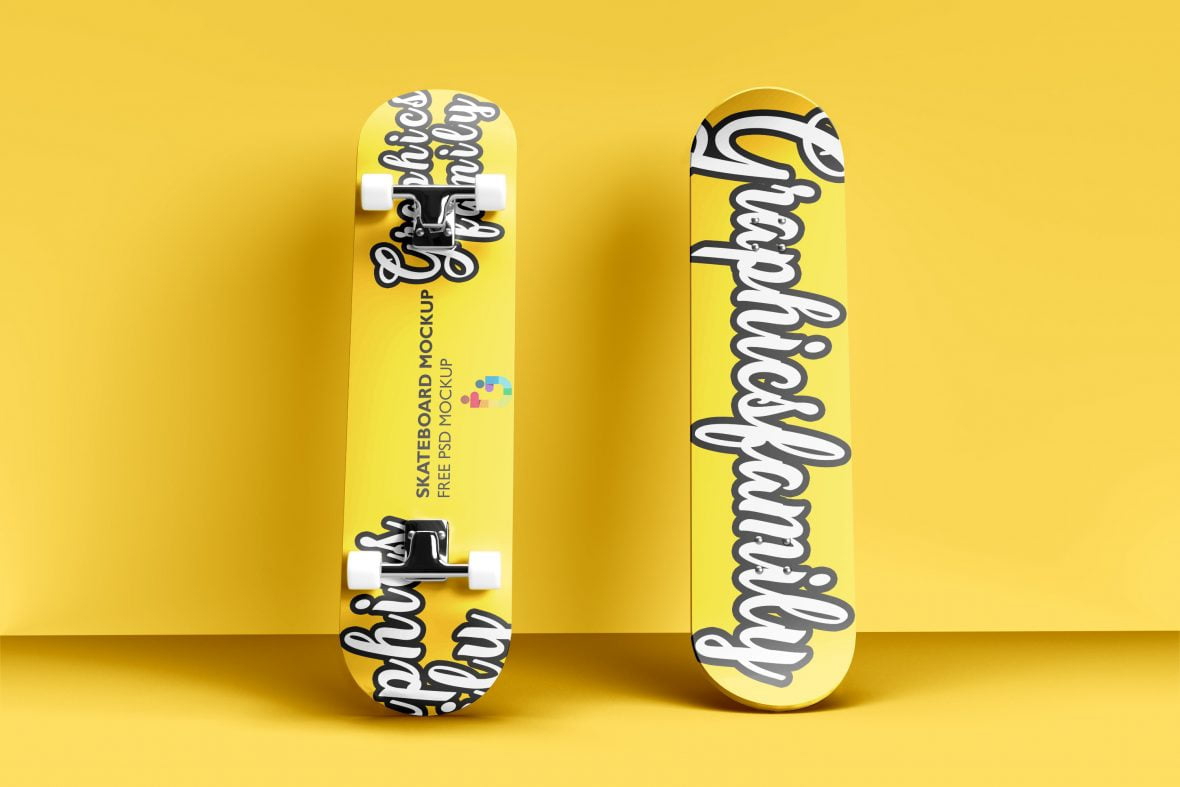 فایل ماک‌آپ اسکیت‌بورد PSD - Skateboard Mockup PSD
