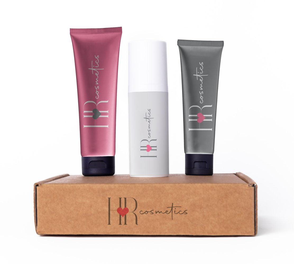 فایل موکاپ مجموعه محصولات مراقبت از پوست - Skin care products set mockup