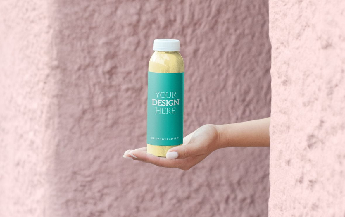 فایل ماکت طراحی بطری اسموتی - Smoothie Bottle Design Mockup