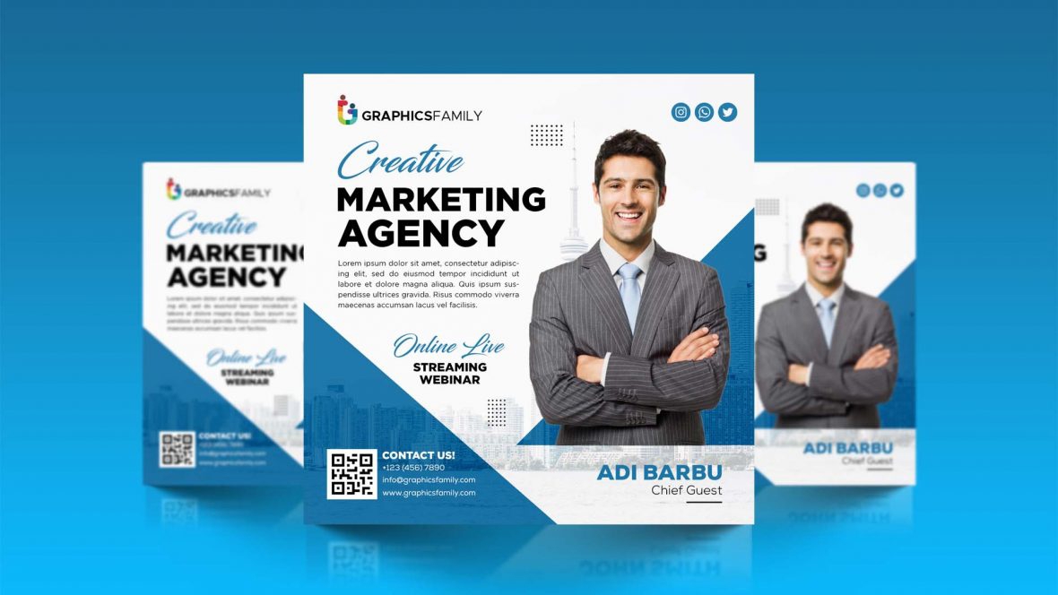 فایل طراحی پست شبکه‌های اجتماعی برای آژانس تبلیغاتی - Social Media Post Design for Advertising Agency
