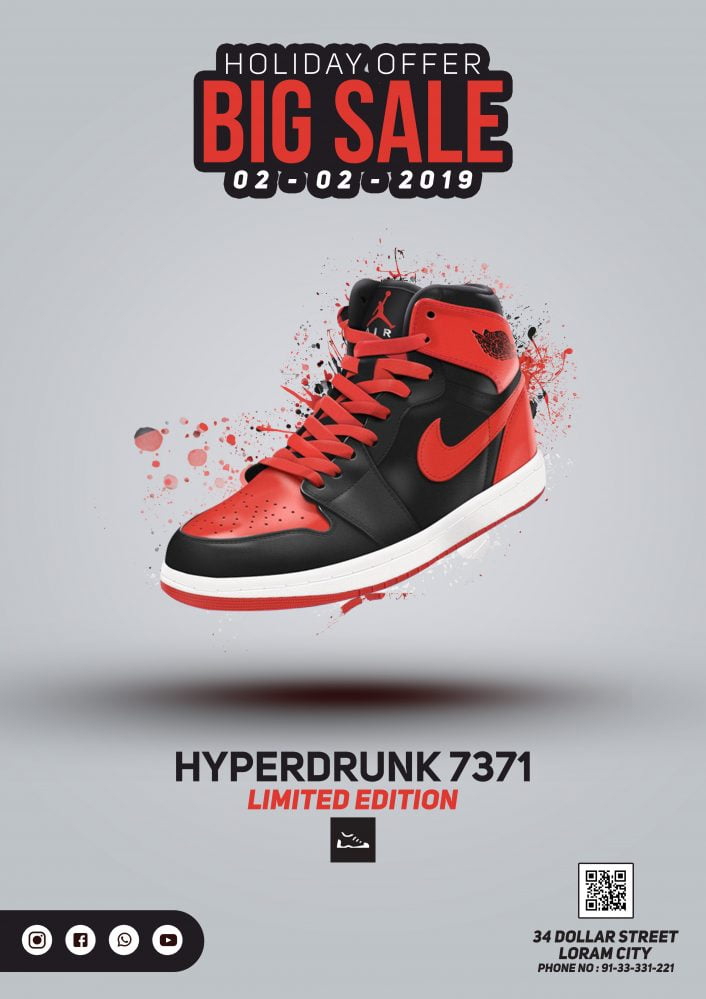 فایل طرح PSD تراکت کفش ورزشی - Sport Shoes PSD Flyer Design