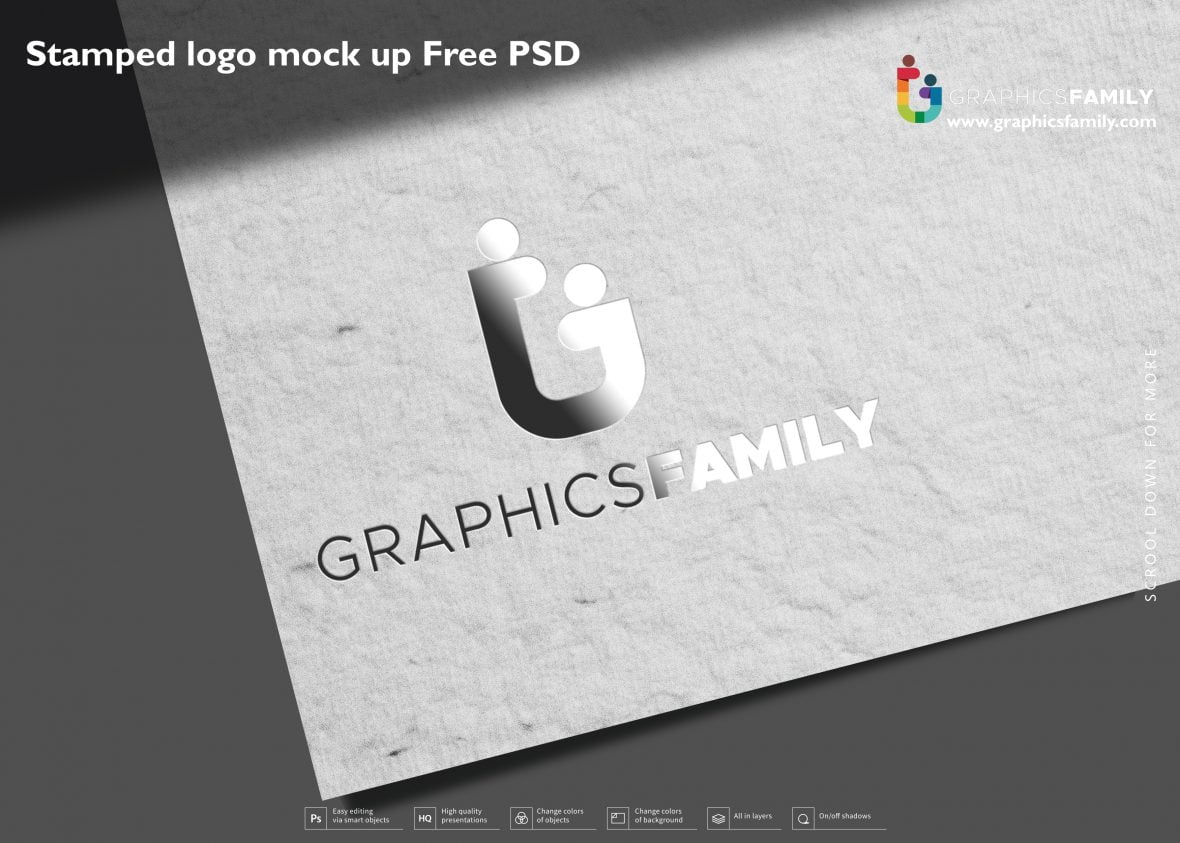 فایل موکاپ لوگو مهر شده PSD - Stamped logo mock up PSD