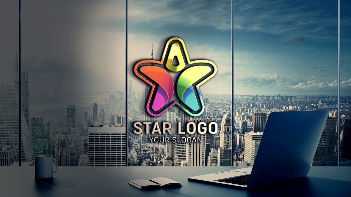 فایل طرح لایه باز لوگو ستاره (PSD) - Star Person Logo Design PSD